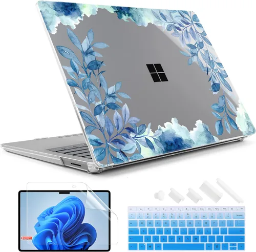 Vista 20 de TWOLSKOO Funda para portátil Microsoft Surface Go 2/1 de 12.4" lanzada con el modelo 1943/2013, carcasa rígida de plástico protectora y cubierta