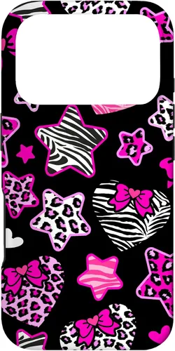 Vista 30 de Funda Bimbo Y2K para iPhone 16 McBling Estética Corazón Estrella Leopardo Zebra Rosa Y2K