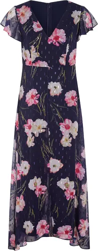 Vista 4 de Adrianna Papell Mono metálico con estampado floral para mujer, Metálico