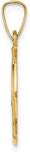 Vista 2 de Diamond2Deal Colgante de oro amarillo de 14 quilates pulido y satinado Caridad Del Cobre, joyería fina para mujer (L- 0.866in, W- 0.591in), Oro