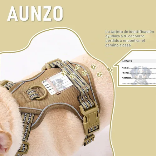 Vista 6 de Arnés para perro sin tirones, chaleco ajustable para perro para caminar fácilmente, material Oxford transpirable, arnés reflectante para mascotas
