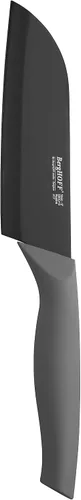Vista 3 de Berghoff Essentials - Cuchillo Santoku antiadherente de 6 pulgadas, multifuncional, mango de agarre suave, diseño ergonómico, color gris Stainless
