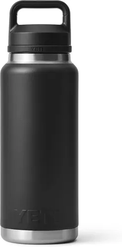Vista 5 de YETI Rambler - Botella de 36 onzas, aislada al vacío, a prueba de fugas, de acero inoxidable con tapón para sorbos Aislamiento al vacío Negro