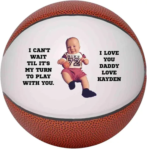 Vista 3 de Balones de baloncesto personalizados, regalo de baloncesto con foto personalizada, tamaño pequeño, cualquier imagen, cualquier texto, cualquier