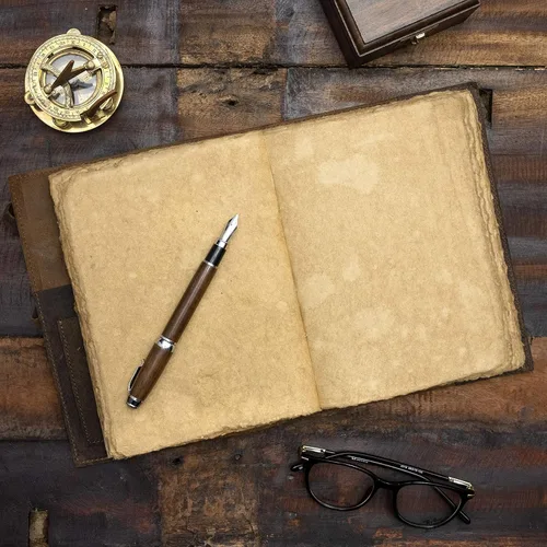 Vista 4 de Diario de cuero vintage recargable, diario de libro de sombras, diario vintage, diario de escritura, papel antiguo hecho a mano, diario de cuero