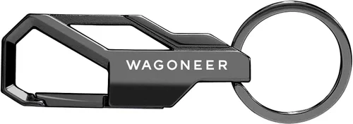 Vista 2 de iPick Image para Jeep Wagoneer Gunmetal Negro Snap Hook Metal Llavero, Negro