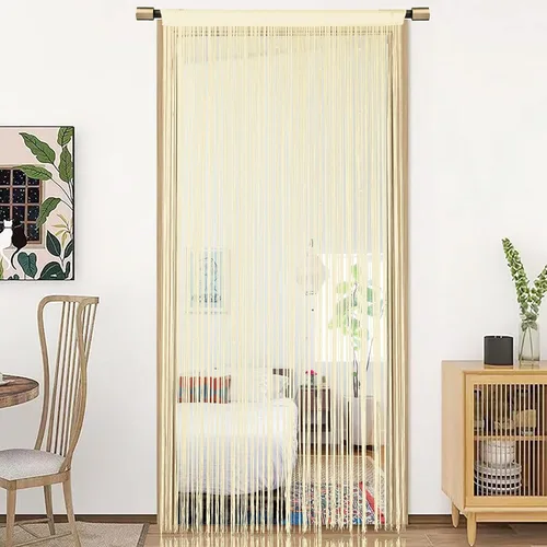 Vista 12 de HSYLYM - Cortinas de cuerda de espaguetis para puertas con borlas de privacidad, marco de puerta, hippy, pared, cocina, pasillo, bohemia, cortinas