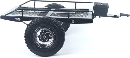 Vista 6 de LCX Carreras 1/10th RC Crawler Car Heavy Duty Metal Trailer RC Crawler Hooper Trail Cargo Carrier Kit de metal para Axial SCX10 SCX10 II TRX4 TRX6
