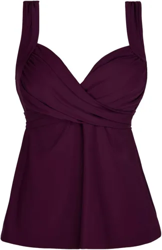 Vista 2 de Hilor Traje de baño tankini para mujer, parte superior de natación con nudo frontal envolvente push up