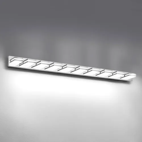 Vista 28 de IZORRO Luces LED modernas para baño (8 luces, regulables), iluminación de pared acrílica blanca mate, luces de tocador para baño sobre espejo, 6000