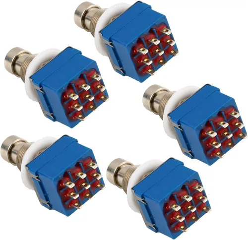 Vista 6 de ESUPPORT 3PDT 9 Pins Box Stomp Pedal de efecto de guitarra Interruptor de pie True Bypass
