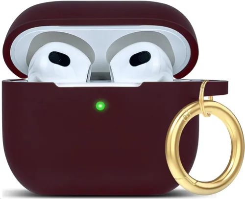 Vista 67 de Compatible con funda AirPods Pro 2019, Gawnock Funda de silicona suave y flexible para funda AirPods Pro para mujeres y niñas con llavero (Caqui)
