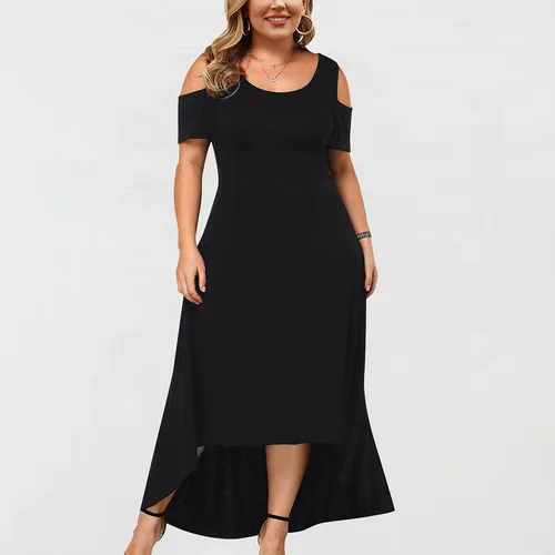 Vista 4 de Plus Size Dress for Women Lace Cold Shoulder Maxi Dress Sexy Elegant Elegant Wedding Guest Dresses Evening Party Dress
