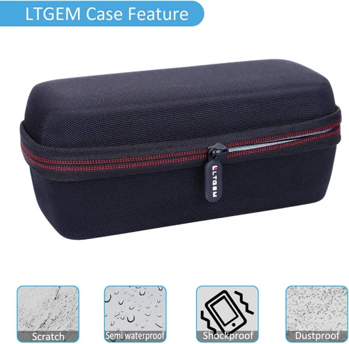 Vista 9 de LTGEM - Funda para altavoz Bluetooth portátil JBL Flip 7/6/5/Grip 1. Negro/Gris