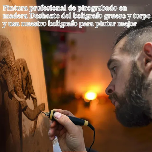 Vista 6 de FIRElood Herramienta de Combustión de Madera, Kit de Pluma de Combustión de Madera 25~750℃, Kit Profesional de Combustión de Madera, con Termómetro