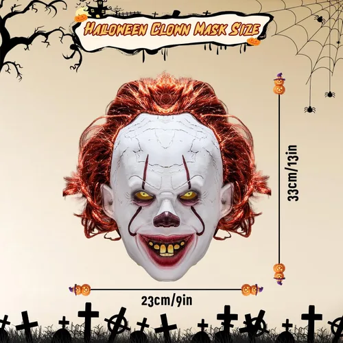 Vista 2 de Disfraz de payaso para adultos, disfraz de payaso para Halloween, disfraz de payaso aterrador para adolescentes, juego de rol para hombres y mujeres