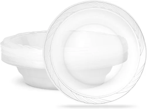 Vista 19 de PLASTICPRO - Cuencos desechables de plástico transparente de 18 onzas, Premium, para fiesta, Pack de 20