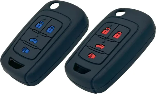 Vista 9 de LemSa 2 fundas de goma de silicona para llavero con control remoto sin llave, protector para Chevrolet Camaro Cruze Chevy Equinox Sonic Terrain