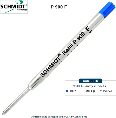 Vista 2 de Paquete de 2 – Recambio de bolígrafo estilo Schmidt Parker de punta fina Blue-P900