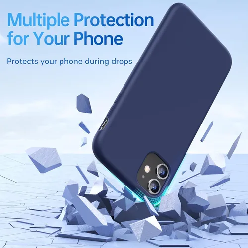 Vista 3 de Funda de silicona para iPhone 11, compatible con MagSafe [forro de microfibra suave] a prueba de golpes, funda delgada de 6.1 pulgadas, azul marino