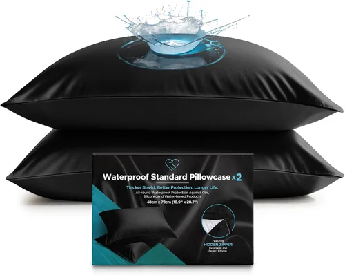 Vista 8 de Juego de 2 protectores de almohada impermeables, 19 x 29 pulgadas