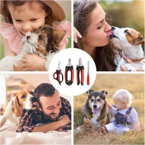 Vista 7 de Juego de cortaúñas para perro, protector de seguridad rápido para evitar cortes excesivos, cuchillas afiladas de acero inoxidable, asas