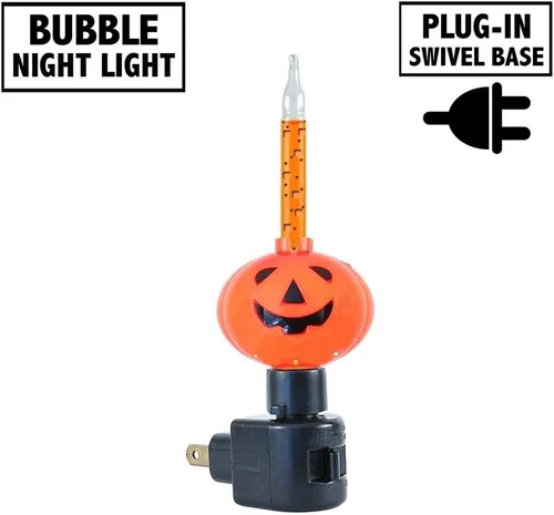 Vista 4 de Novelty Lights Luz nocturna de calabaza de Halloween, luz nocturna, líquido naranja