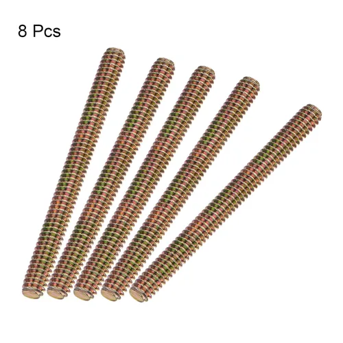 Vista 3 de uxcell 8 piezas Varilla completamente roscada de todo hilo de color zinc 1/4"-20, 7,6 cm de longitud, tornillo roscado de acero al carbono