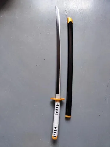 Vista 9 de Espadas de cosplay Agatsuma Zenitsu Samurai, espada Katana, espada de juguete de plástico para juego de disfraces, Halloween, cosplay, regalo, 4030