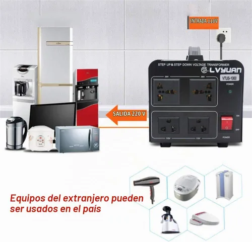 Vista 2 de Cantonape Convertidor de transformador de voltaje 1000 vatios paso arriba