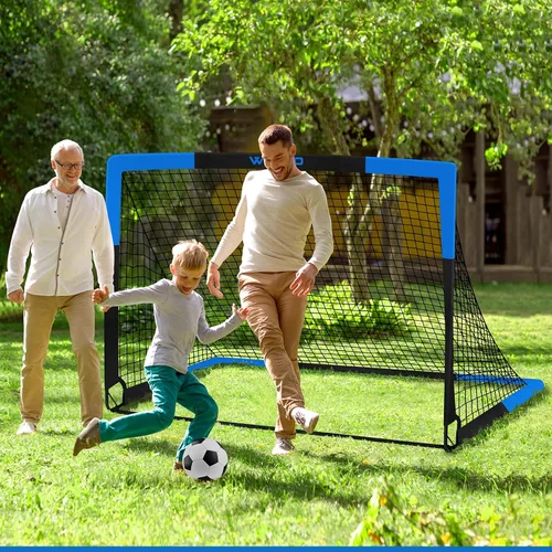 Vista 7 de Kids Soccer Goals for Backyard Set of 2, 6x4 ft Portable Toddler Soccer Goal Training Equipment with Soccer Target, Ball, Cones, Soccer Net for Kids