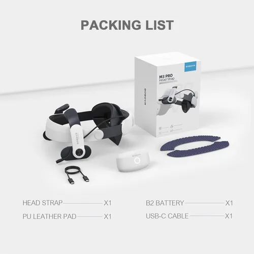 Vista 6 de BOBOVR M3 Pro Battery Pack Head Strap Accessories, Reduce Facial Stress,Magnetic Battery Swap Design,Compatible with Meta Quest 3