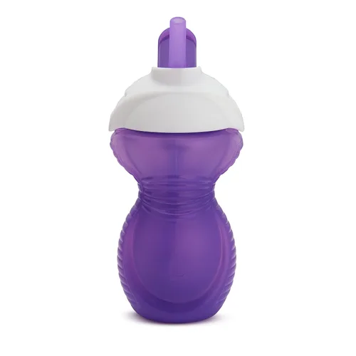 Vista 4 de Munchkin® Click Lock™ - Vaso sorbo con popote para niños pequeños, 9 onzas, paquete de 2, azul/morado