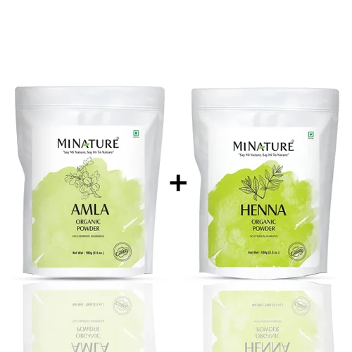 Vista 2 de MINATURE Combo de polvo de henna y polvo de amla de 3.53 oz (cada uno) puro y natural para cabello libre de químicos y crueldad