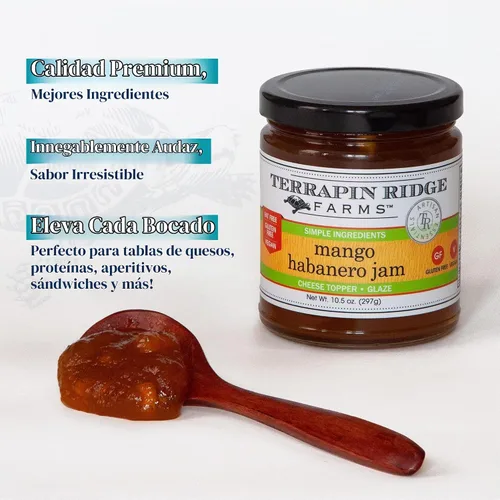 Vista 3 de Terrapin Ridge Farms Mango Habanero Gourmet Jam – Un tarro de 10.5 onzas