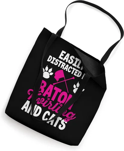 Vista 2 de Bolsa de mano Easy Distracted By Baton Twirling and Cats Majorette Twirl