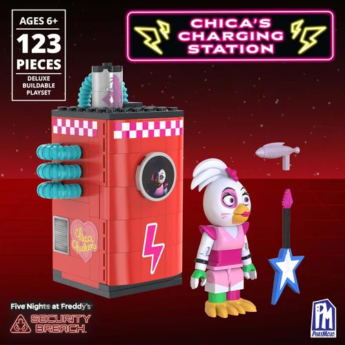 Vista 2 de Five Nights AT Freddy's - Phat$tacks Chica's Charging Station Playset (123 piezas, Serie 1)