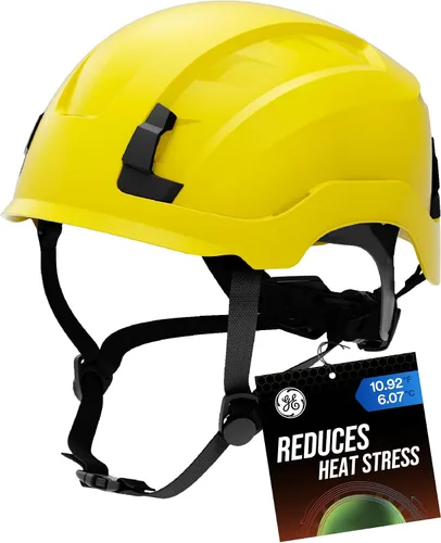 Vista 11 de GE Safety Helmet, Impact Absorbing Tech, Adjustable Ratchet, ANSI Type 1, Memory Foam Padding, Hard Hats Protection, Chin Strap, Class C (Vented) &