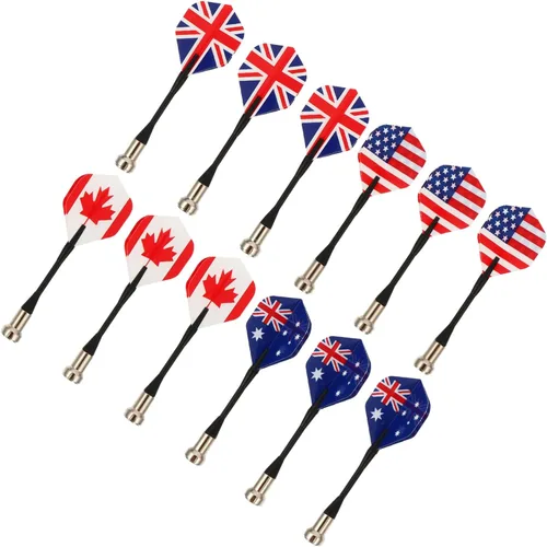 Vista 9 de Juego de objetivo divertido de seguridad de 12 piezas con banderas surtidas EE. UU. Reino Unido Canadá Australia reutilizable