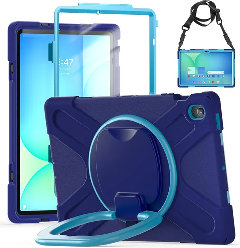 Vista 57 de 360 Rotation Case for Galaxy Tab ActivePro/Tab Active4 Pro/Active 5 Pro 10.1" Sturdy Cover Rotate Ring Stand Shoulder Carrying Strap Hand Strap