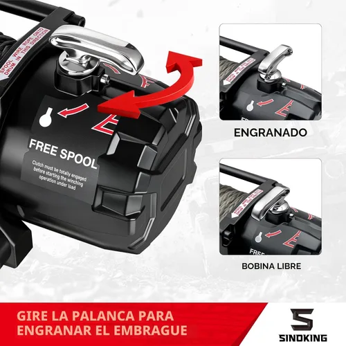 Vista 3 de SINOKING Cabrestante eléctrico de 13500 libras para Jeep, camión, SUV, cabrestante de remolque y cabrestante de barco - Cuerda sintética resistente