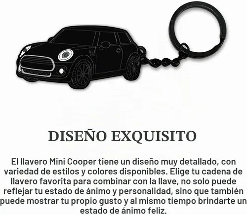 Vista 5 de Llavero Cooper, para accesorios Cooper/Cooper S 2014-2022,Llavero de metal Negro