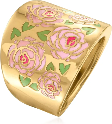 Vista 3 de Ross-Simons Anillo floral italiano multicolor esmaltado en oro amarillo de 14 quilates Oro no conocido