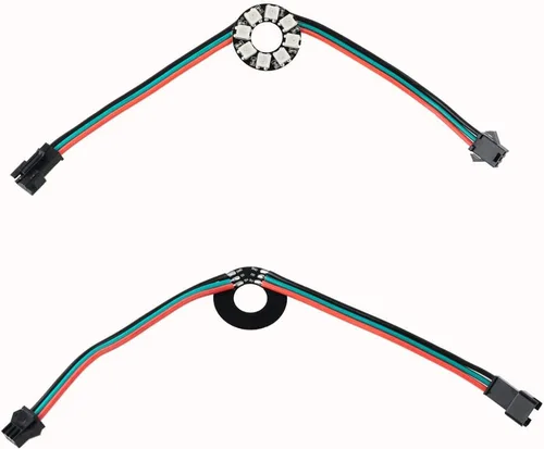 Vista 3 de Anillo LED direccionable WS2812 de 8 bits con cable SM2.54-3P, DC5V WS2812B 5050 RGB LED con controladores integrados de píxeles de control