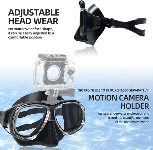 Vista 7 de Snorkeling Gear for Adults Youth, Nearsighted Anti-Fog Diving Mask & Silicone Dry Snorkel for Scuba Diving Spearfishing Freediving