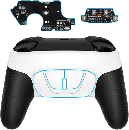 Vista 18 de eXtremeRate Back Buttons Attachment for Nintendo Switch Pro Controller, Clear Black Back Paddles Programable RISE4 Remap Kit for Switch Pro