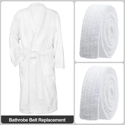 Vista 5 de Janmercy 2 Pcs Robe Belt Replacement Cotton Terry Cloth Hotel Bathrobe Belt Robe Tie for Women Men, 71 x 2 Inch