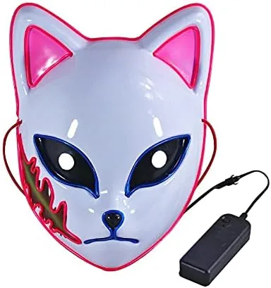 Vista 7 de goodhelper Halloween Demon Slayer Mask Japanese Anime Carnival Masquerade Fox Mask