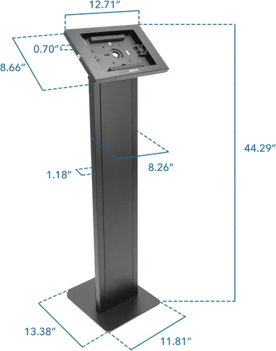 Vista 7 de Mount-It! Soporte de tablet antirrobo para piso y quiosco, quiosco de piso comercial con recinto universal, soporte de montaje de tablet