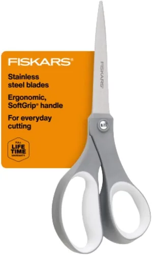 Vista 3 de Fiskars - Tijeras cotidianas (8") Home & Office Scissors for Paper, Cardboard & Photos, Durable Stainless Steel Blades, Ergonomic Handles for